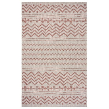 5â€™ x 8â€™ Red Zigzag Indoor Outdoor Area Rug