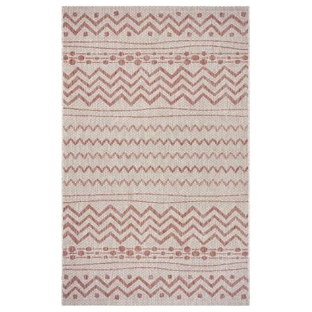 5â€™ x 8â€™ Red Zigzag Indoor Outdoor Area Rug