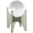 thumbnail image 1 of 5" x 8" Silver Glass Orb Geometric Sculpture with Clear Orb and X-Shaped Holder, by DecMode, 1 of 10