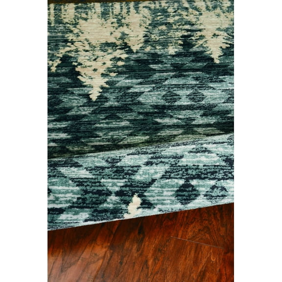 5' x 8' Slate Blue Winter Pine Trees Area Rug
