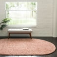 thumbnail image 1 of Unique Loom Everyday Shag Collection Area Rug - Solid (5' x 8' Oval Rose Pink), 1 of 5