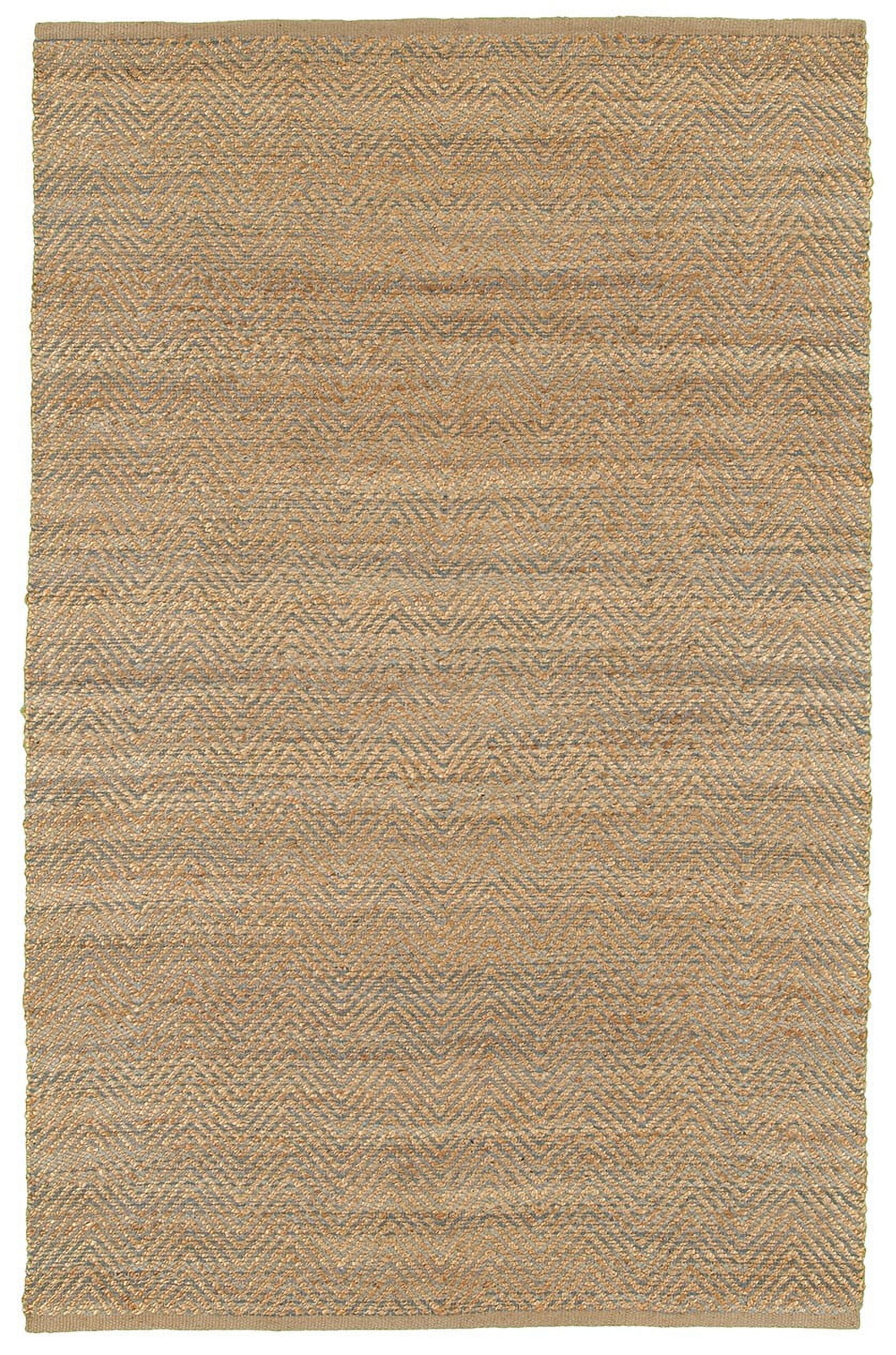 Handmade Gray and Tan Cotton 5' x 8' Area Rug