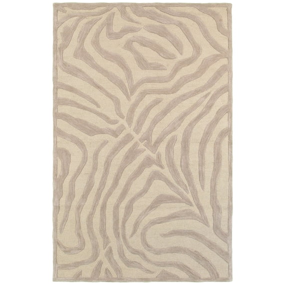 5’ x 8' Taupe Zebra Pattern Area Rug