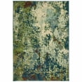 thumbnail image 1 of 5â€™ x 8â€™ Teal and Pickle Green Abstract Indoor Area Rug, 1 of 3