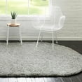 thumbnail image 1 of Unique Loom Everyday Shag Collection Area Rug - Solid (5' 1" x 8' Oval Light Gray), 1 of 5