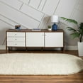 thumbnail image 1 of Unique Loom Everyday Shag Collection Area Rug - Solid (5' x 8' Oval Ivory), 1 of 5