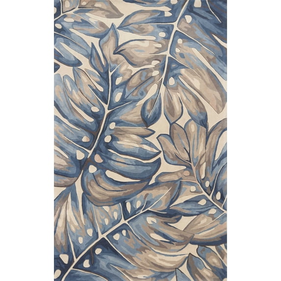 5' x 8' Wool Blue Area Rug