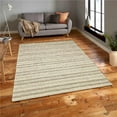 thumbnail image 1 of 5 x 8 ft. Aspen Natural & Beige Striped Hand Knotted Wool Rectangle Area Rug, 1 of 1