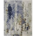 thumbnail image 1 of 5 x 8 ft. Blue, Orange & Ivory Abstract Power Loom Rectangle Area Rug, 1 of 1