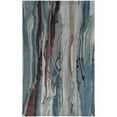 thumbnail image 1 of 5 x 8 ft. Blue Red & Ivory Wool Abstract Hand Tufted Handmade Stain Resistant Rectangle Area Rug, 1 of 1