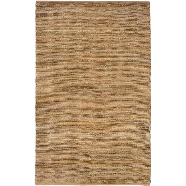 Blue and Brown Braided Chenille Area Rug, 5' x 8'