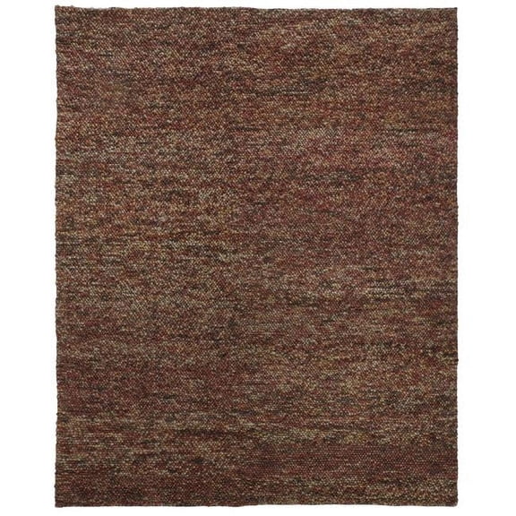 5 x 8 ft. Brown Orange & Red Wool Hand Woven Distressed Stain Resistant Rectangle Area Rug - Orange Red - 5 x 8 ft.