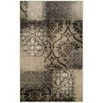 thumbnail image 1 of 5 x 8 ft. Damask Distressed Stain Resistant Rectangular Area Rug - Tan & Brown, 1 of 1