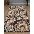 thumbnail image 1 of 5 x 8 ft. Floral Hand Tufted Woolen Area Rug, Brown, 1 of 1