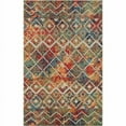 thumbnail image 1 of 5 x 8 ft. Geometric Non Skid Machine Made Indoor & Outdoor Rectangle Area Rug, Red & Ivory, 1 of 1