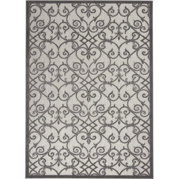 5 x 8 ft. Gray & Charcoal Indoor & Outdoor Area Rug