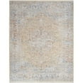 thumbnail image 1 of 5 x 8 ft. Gray & Gold Oriental Power Loom Distressed Rectangle Area Rug with Fringe, 1 of 1
