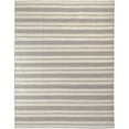thumbnail image 1 of 5 x 8 ft. Gray & Ivory Striped Dhurrie Hand Woven Stain Resistant Rectangle Area Rug - Gray and Ivory - 5 x 8 ft., 1 of 1