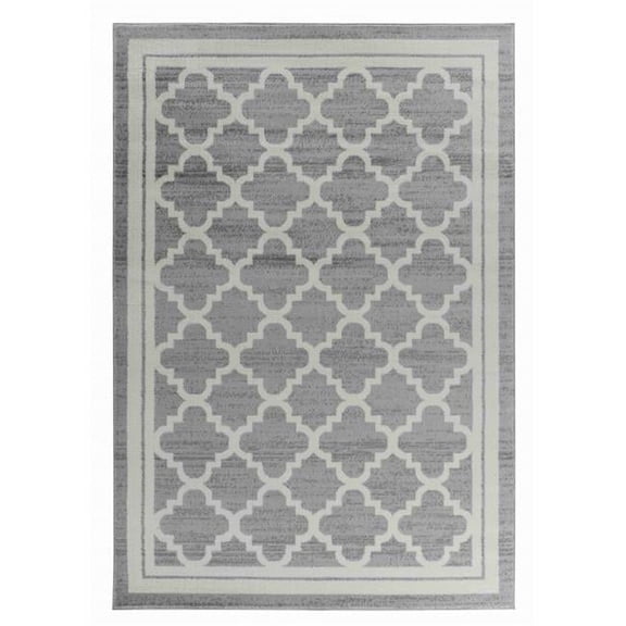 5 x 8 ft. Gray Moroccan Rectangle Area Rug - Gray - 5 x 8 ft.