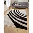 thumbnail image 1 of 5 x 8 ft. Hand Tufted Shag Polyester Contemporary Rectangle Area Rug, Ivory & Brown, 1 of 1