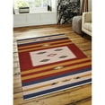 thumbnail image 1 of 5 x 8 ft. Hand Woven Flat Weave Kilim Wool Contemporary Rectangle Area Rug, Multi Color, 1 of 1