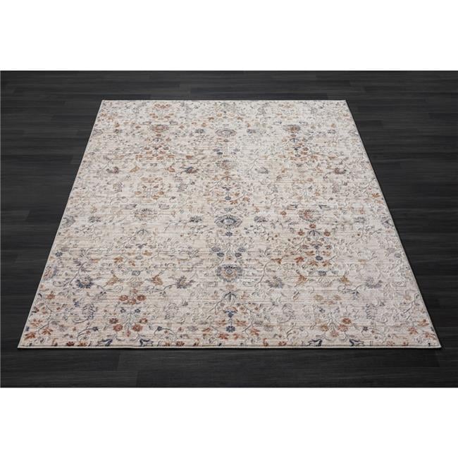 5x8 Rectangular Rug 5 x 8 ft. Ivory Floral Rectangle Traditional Area Rug - Ivory - 5 x 8 ...
