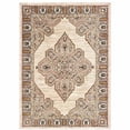 thumbnail image 1 of 5 x 8 ft. Ivory Gold Gray & Blue Oriental Power Loom Stain Resistant Rectangle Area Rug, 1 of 1