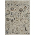 thumbnail image 1 of 5 x 8 ft. Ivory Orange & Blue Floral Power Loom Distressed Rectangle Area Rug with Fringe, 1 of 1