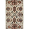 thumbnail image 1 of 5 x 8 ft. Ivory Red & Tan Abstract Power Loom Distressed Stain Resistant Rectangle Area Rug, 1 of 1