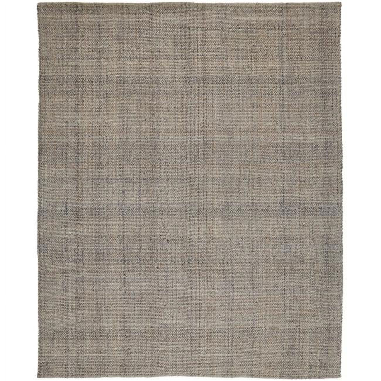 Ivory Tan Gray Flat Woven Synthetic Area Rug 5' x 8'