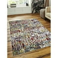 thumbnail image 1 of 5 x 8 ft. Machine Woven Heatset Polypropylene Contemporary Rectangle Area Rug, Multi Color, 1 of 1