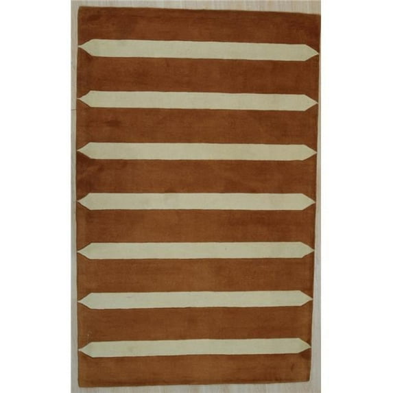 5 x 8 ft. Modern Transitional Hand Tufted Area Rug - Rust