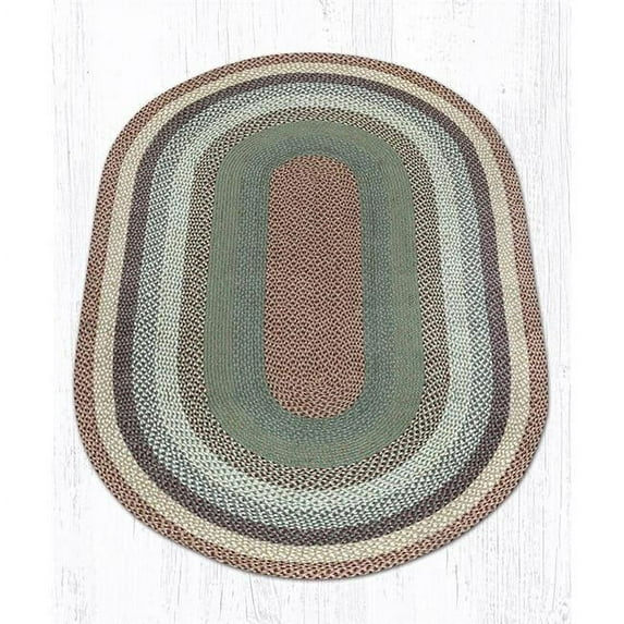 5 x 8 ft. Oval Braided Rug, Buttermilk & Cranberry