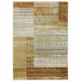thumbnail image 1 of 5 x 8 ft. Rust Gold Blue Gray Ivory & Tan Geometric Power Loom Stain Resistant Rectangle Area Rug with Fringe, 1 of 1