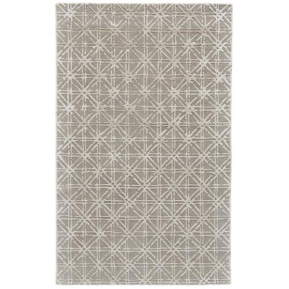 5 x 8 ft. Taupe Ivory & Tan Wool Abstract Hand Tufted Handmade Rectangle Area Rug
