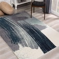 thumbnail image 1 of 5 x 8 ft. White & Blue Abstract Strokes Area Rug, 1 of 1
