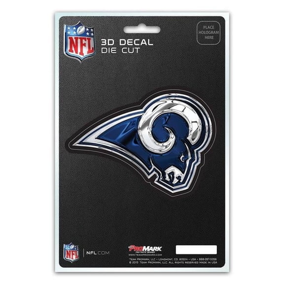 5 x 8 in. Los Angeles Rams Decal Die Cut, 3D Logo Design