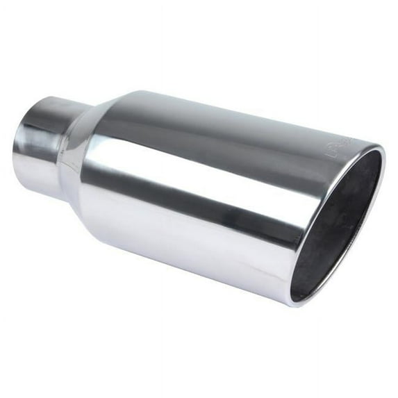 5 x 8 x 18 in. Rolled Bolt on Tail Pipe Tip, White