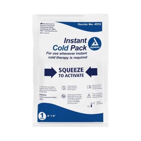 5" x 9" Single Use Instant Cold Compress Pack - Squeeze to activate -10 Count by Dynarex (MS-80350-DY)
