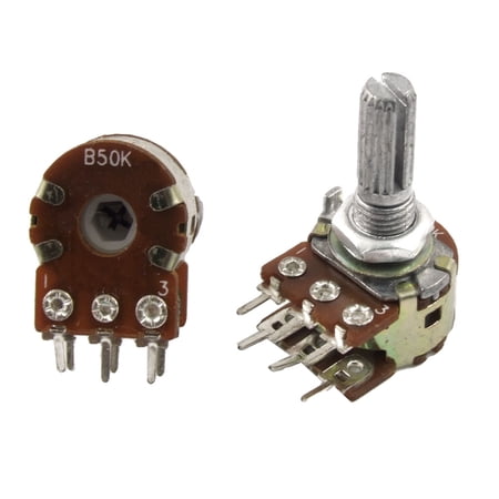 Uxcell Dual Linear Adjustable 50K Ohm Rotary Potentiometers 5Pcs