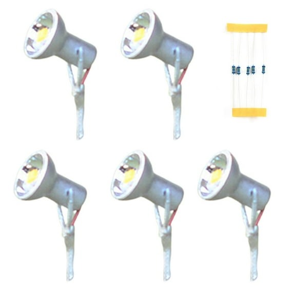 5 x HO Scale LED Spotlight Model Limelight Projector Street Lamp Post Lights