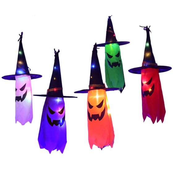 5 x Halloween Constant Light String Hanging Pumpkin Hat Lamp Prop
