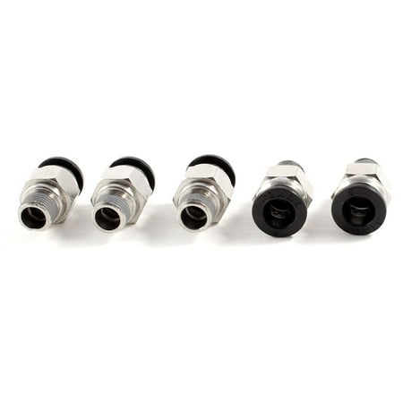 5 x Straight Through Quick Union Pneumatic Fitting 8mm x 1/8" PT Male Thread
