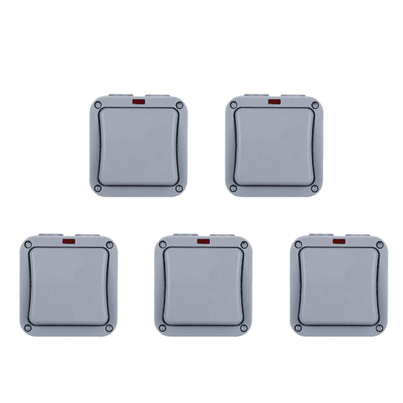 5 x Wall Electrical Switch-Grey
