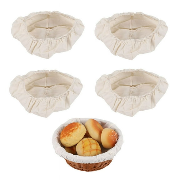 5 x bread basket cloth covers-linen color