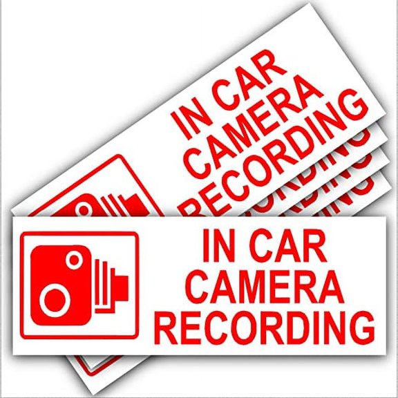 5 x in Car Camera Recording Warning Stickers (External Fitting)