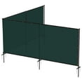 thumbnail image 1 of 5'x142' Outdoor Privacy Fence with Iron Poles Ground Spikes Dog Garden Privacy Metal Fence Backyard Patio Yard Barrier Border Divider Green, 1 of 5