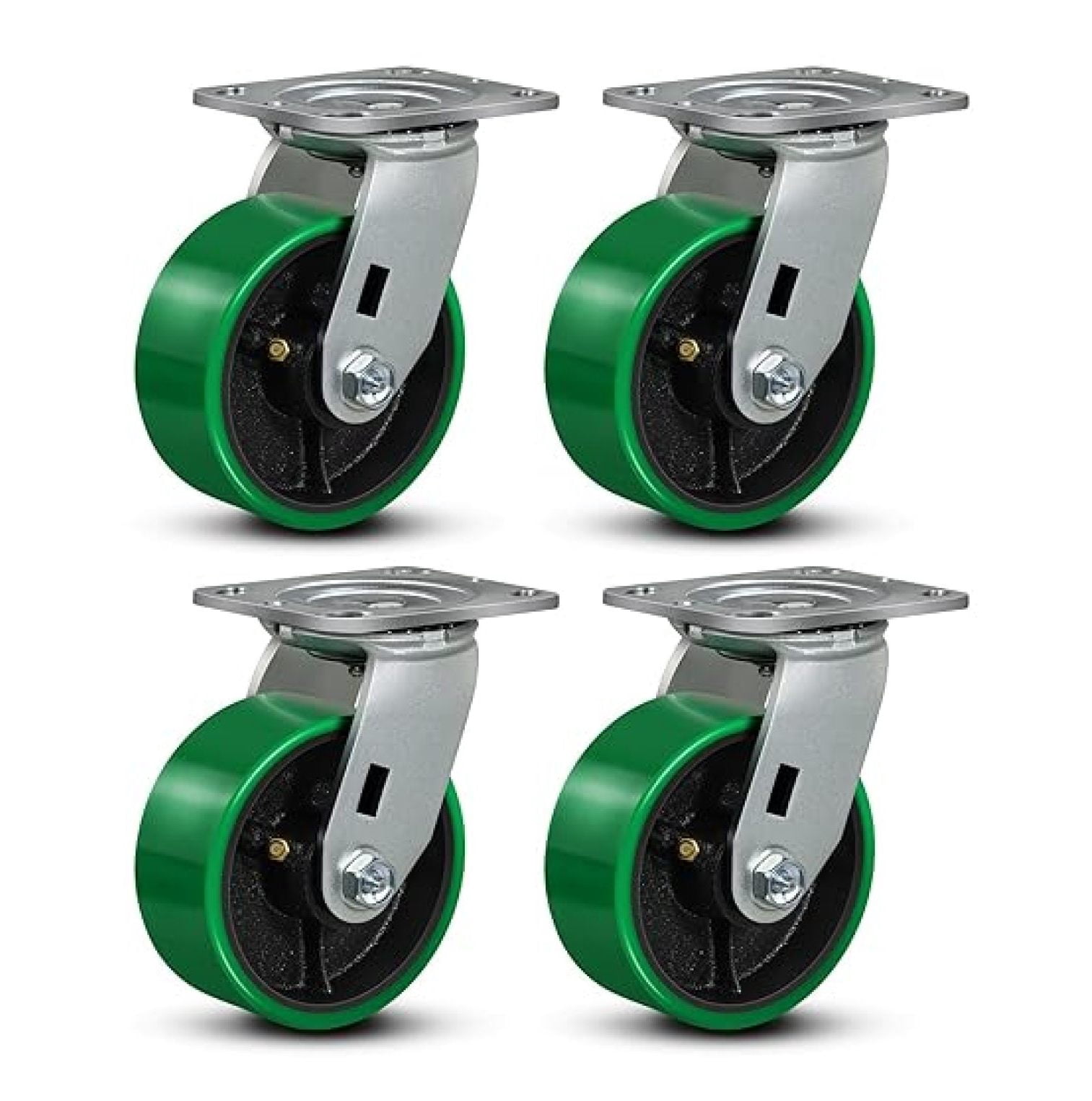 5"x2" Heavy Duty Casters- Polyurethane Casters Wheel, Casters Set of 4 ...