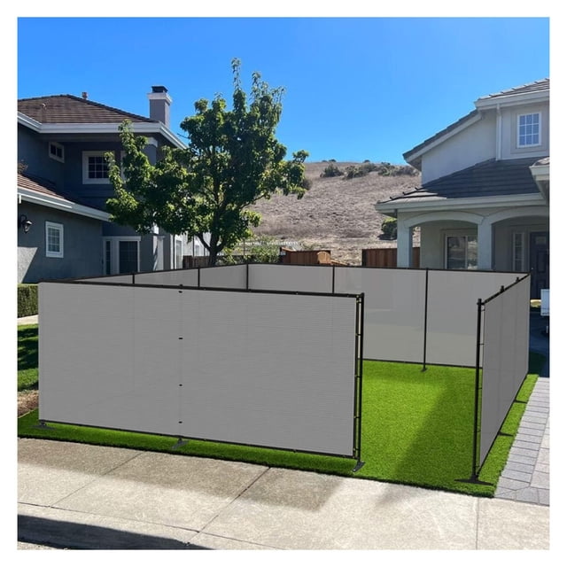 5'x24' Outdoor Fence Fencing Kit with Poles and Rails Ground Spikes ...