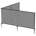 thumbnail image 1 of 5'x31' Outdoor Privacy Fence with Iron Poles Ground Spikes Dog Garden Privacy Metal Fence Backyard Patio Yard Barrier Border Divider Light Grey, 1 of 5